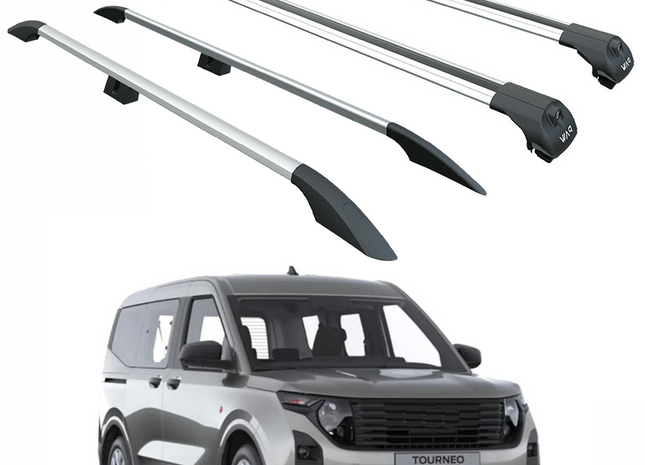 For Ford Courier 2023-2025 Roof Side Rails and Roof Racks Cross Bars Alu Black