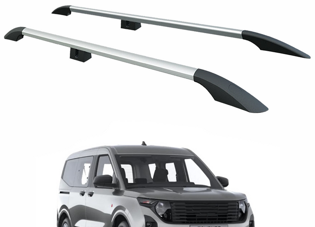 For Ford Ford Transit Courier 2023-2025 Roof Side Rails Ultimate Style Alu Silver