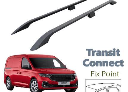 For Ford Transit Connect L2 LWB Aluminum Roof Rails 2024- Up Black