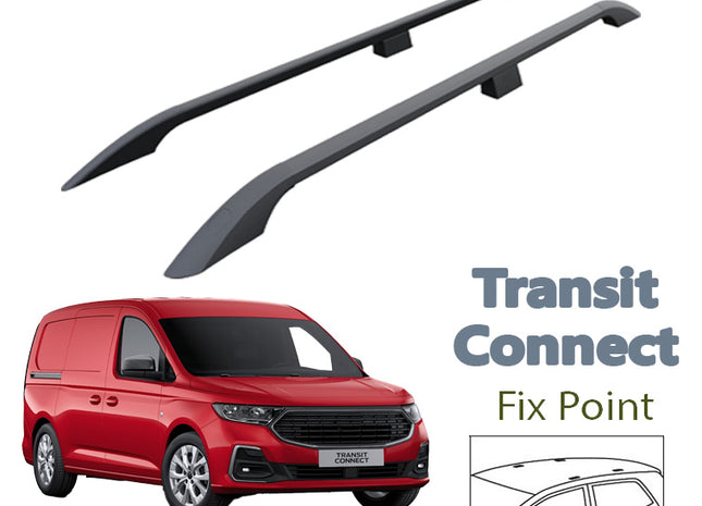 For Ford Transit Connect L2 LWB Aluminum Roof Rails 2024- Up Black