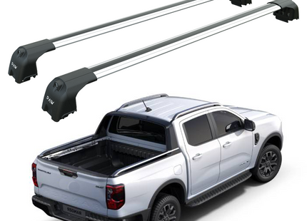 For Ford Ranger Wiltrack 2022-2025 Bed Rack Cross Bars Alu Silver Pro 2