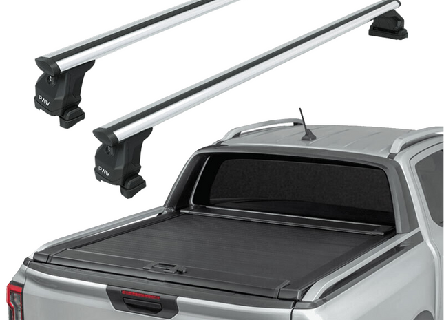 For Ford Ranger 2022-2025 Aluminium Bed Rack Cross Bar, Lockable, Silver