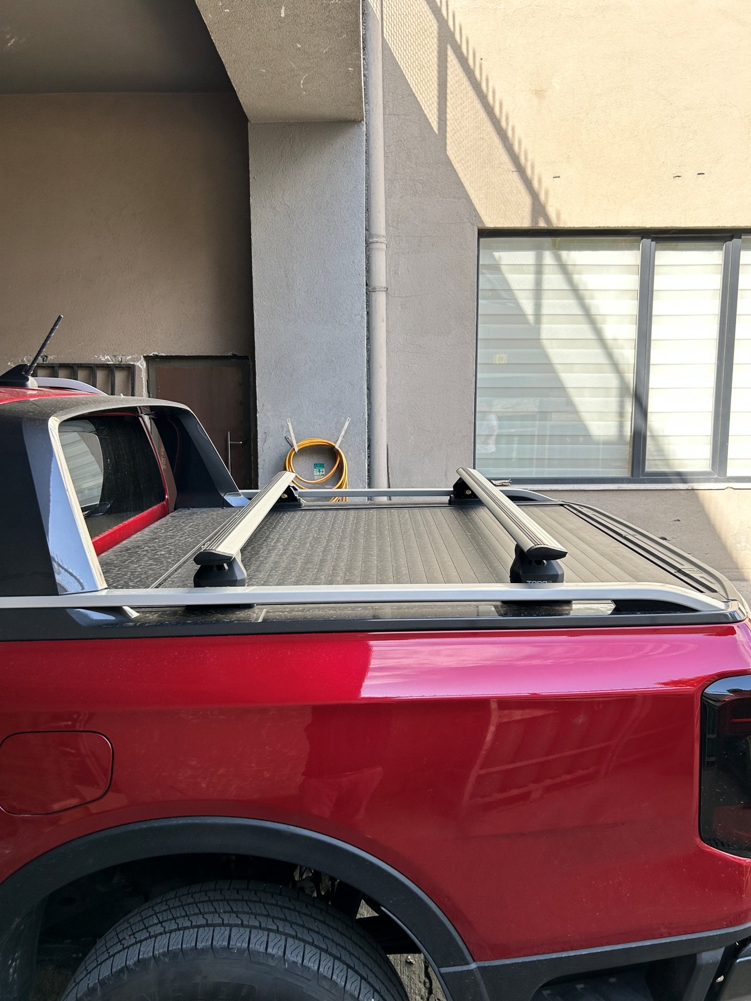 For Ford Ranger Raptor Aluminium Bed Rack Cross Bar, Metal Bracket, Lockable, Silver 2022- Up