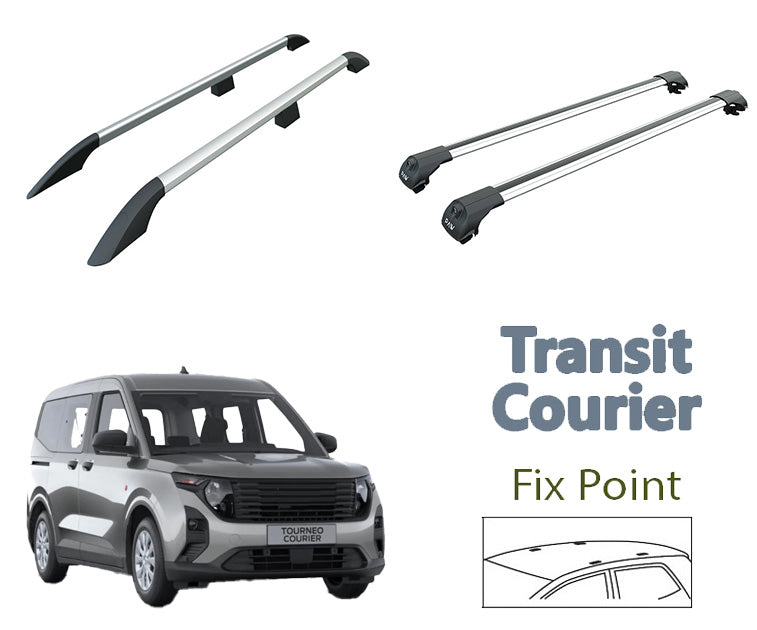 For Ford Courier Roof Rails and Roof Rack Cross Bars Plus Silver 2022- Up