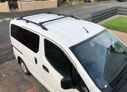 For Fiat Doblo SWB Aluminium Roof Rack and Roof Rails Set To Fit SWB 2010-2021 Black