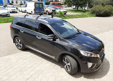 For Kia Sorento 2015-20 Roof Rack Cross Bars Flush Rail Alu Black