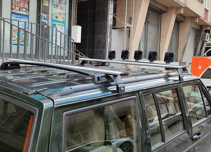 For Jeep Cherokee XJ 1984-2002 Roof Rack Cross Bars Rain Gutters Silver