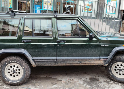 For Jeep Cherokee XJ Roof Rack Cross Bars Rain Gutters 1984-2002 Black