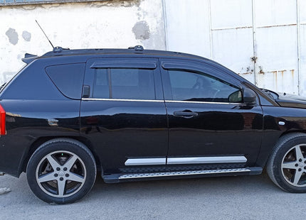 For Jeep Compass 2007-11 Roof Rack Cross Bars Flush Rail Alu Black