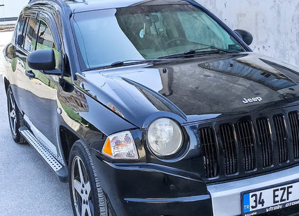 For Jeep Compass 2007-11 Roof Rack Cross Bars Flush Rail Alu Black