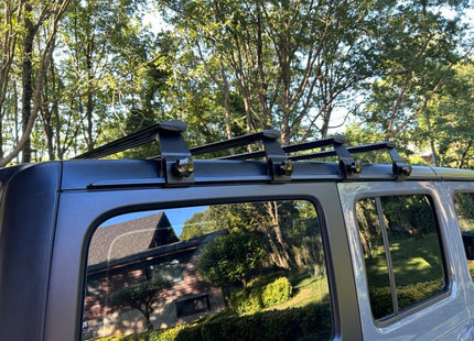 For Jeep Wrangler JL 2018-Up Roof Rack Cross Bars Metal Bracket Rain Gutters Silver