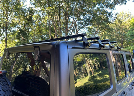 For Jeep Wrangler JK 2007-18 Roof Rack Cross Bars Metal Bracket Rain Gutters Black