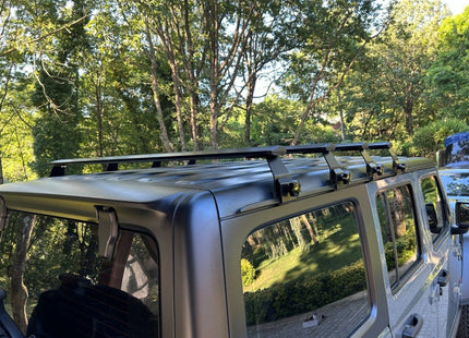 For Jeep Wrangler JK 2007-18 Roof Rack Cross Bars Metal Bracket Rain Gutters Silver