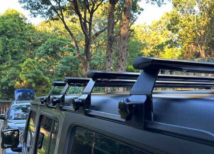 For Jeep Wrangler JK 2007-18 Roof Rack Cross Bars Metal Bracket Rain Gutters Silver