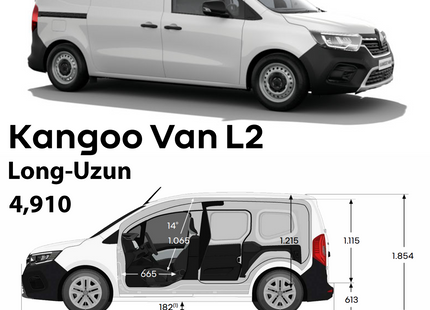 For Renault Kangoo LWB 2021-2025 Roof Rails and Roof Rack Cross Bars Plus Silver