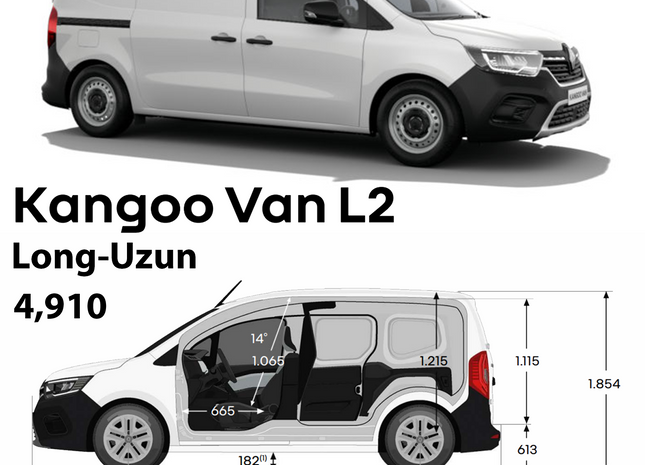 For Renault Kangoo LWB 2021-2025 Roof Rails and Roof Rack Cross Bars Plus Silver