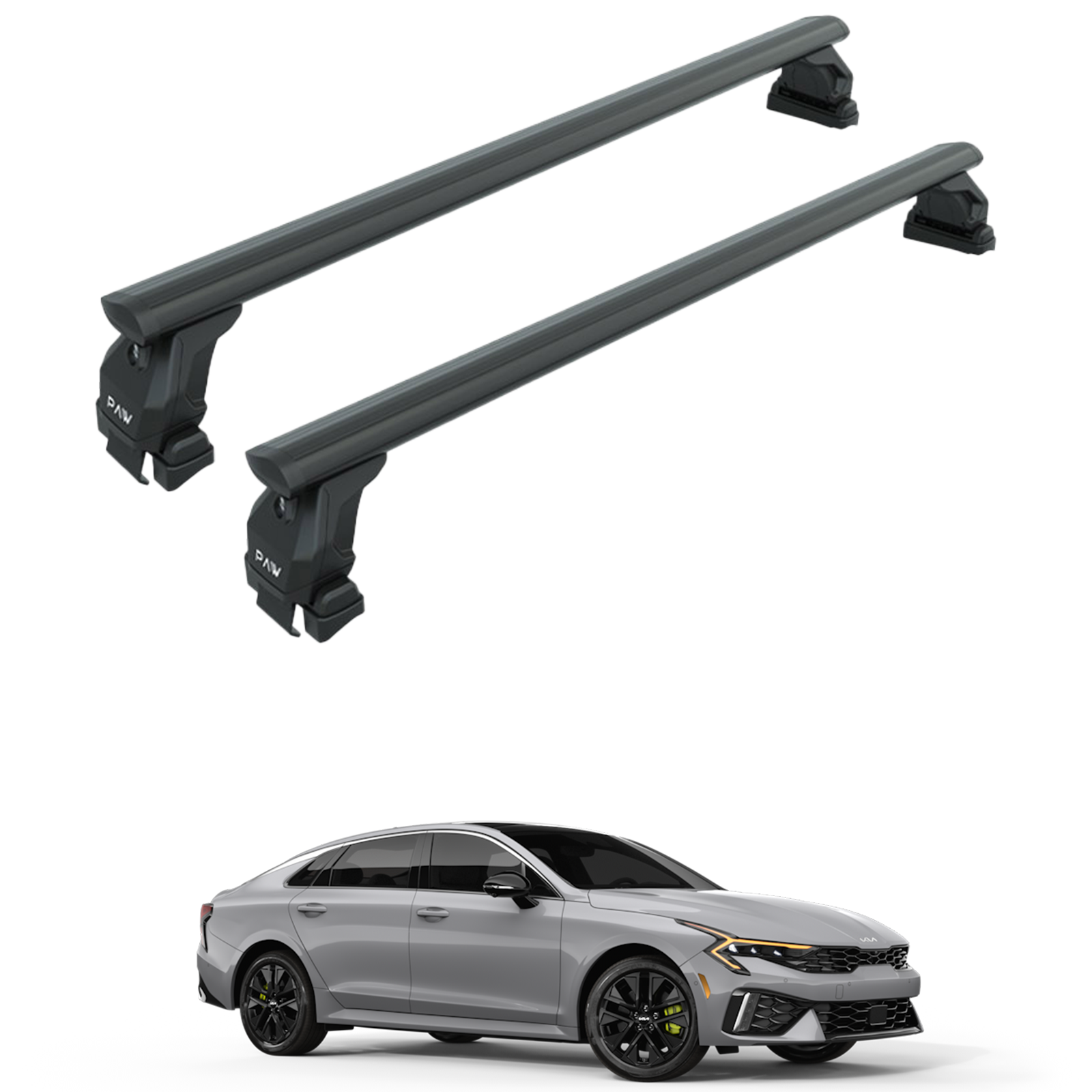 For KIA K5/Optima 2019-Up Roof Rack Cross Bars Normal Roof Alu Black