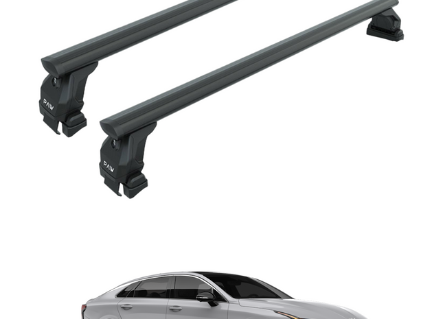 For KIA K5/Optima 2019-Up Roof Rack Cross Bars Normal Roof Alu Black