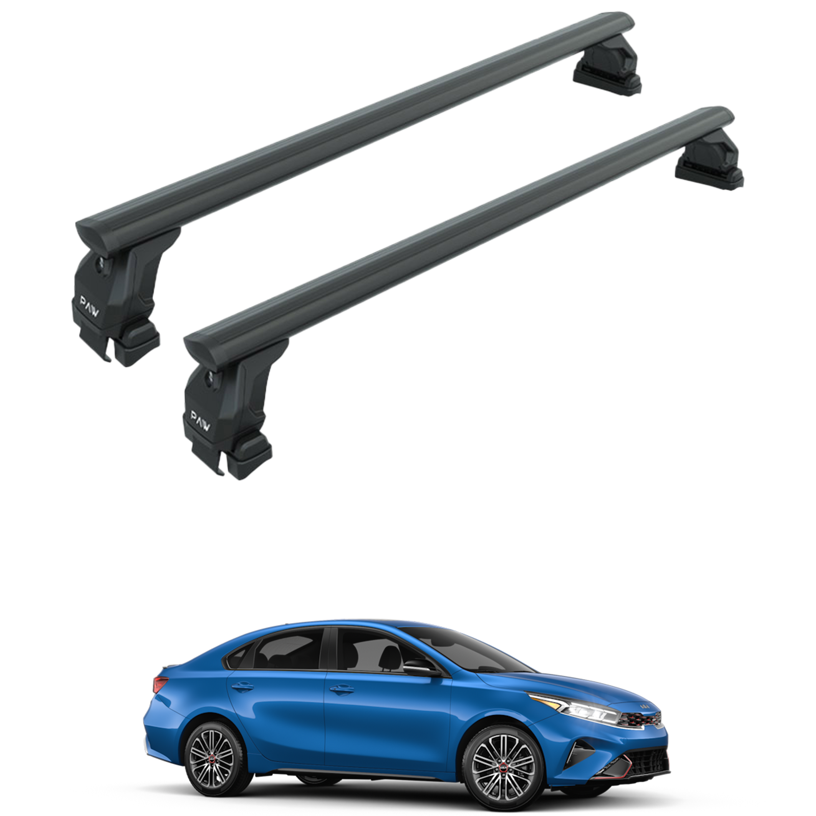 For Kia Forte 2019-Up Roof Rack Cross Bars Normal Roof Alu Black