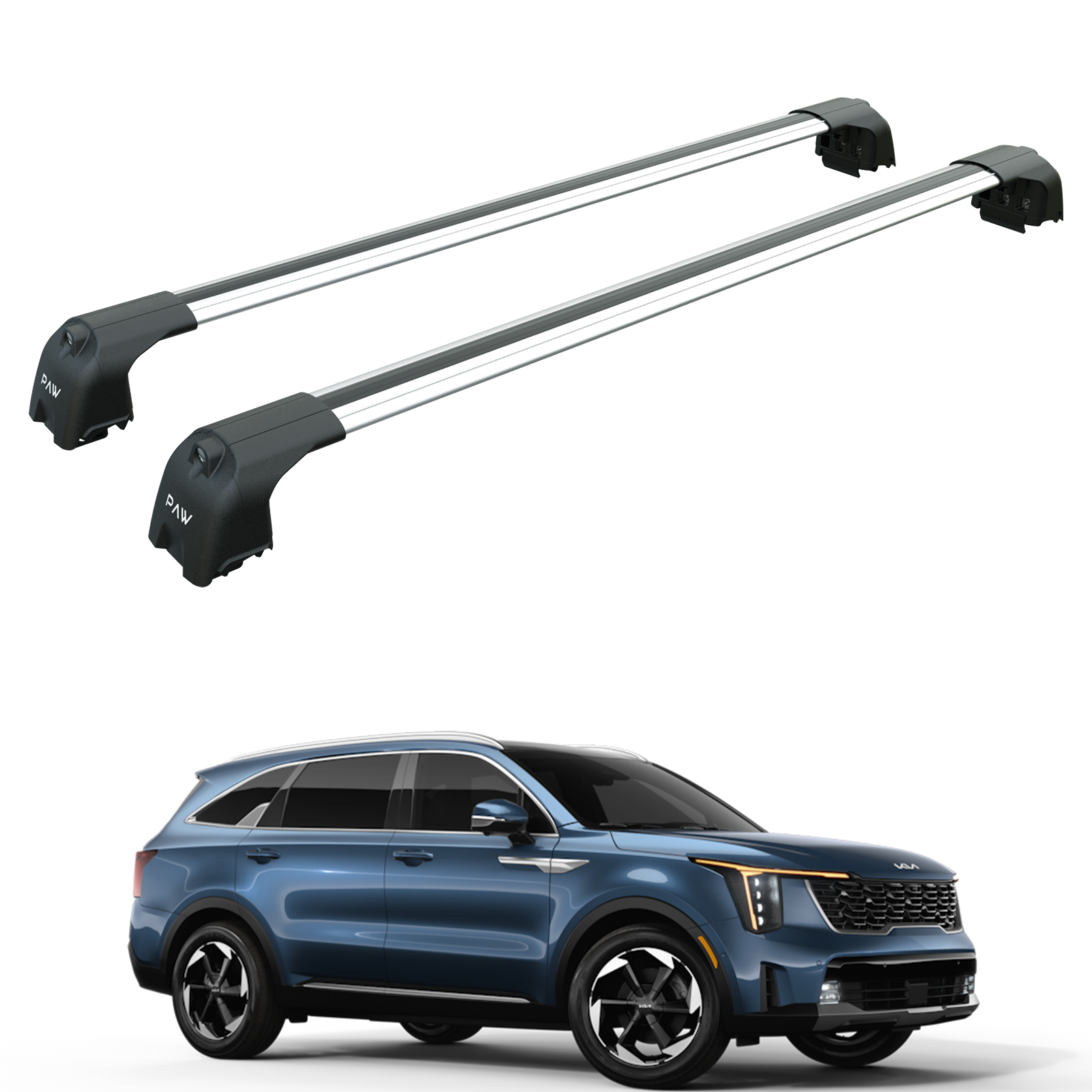 For Kia Sorento 2020-Up Roof Rack Cross Bars Flush Rail Alu Silver