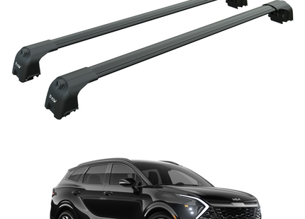 For Kia Sportage 2022-2025 Roof Rack Cross Bars Flush Rail Alu Black