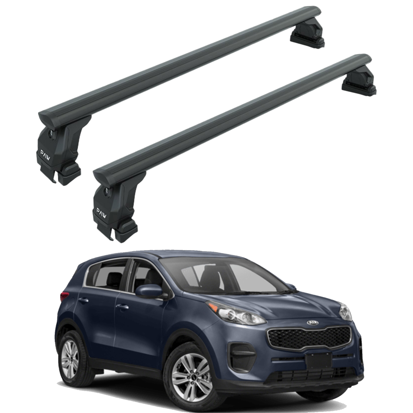 For Kia Sportage Roof Rack Cross Bars Normal Roof Alu Black 2016-2021