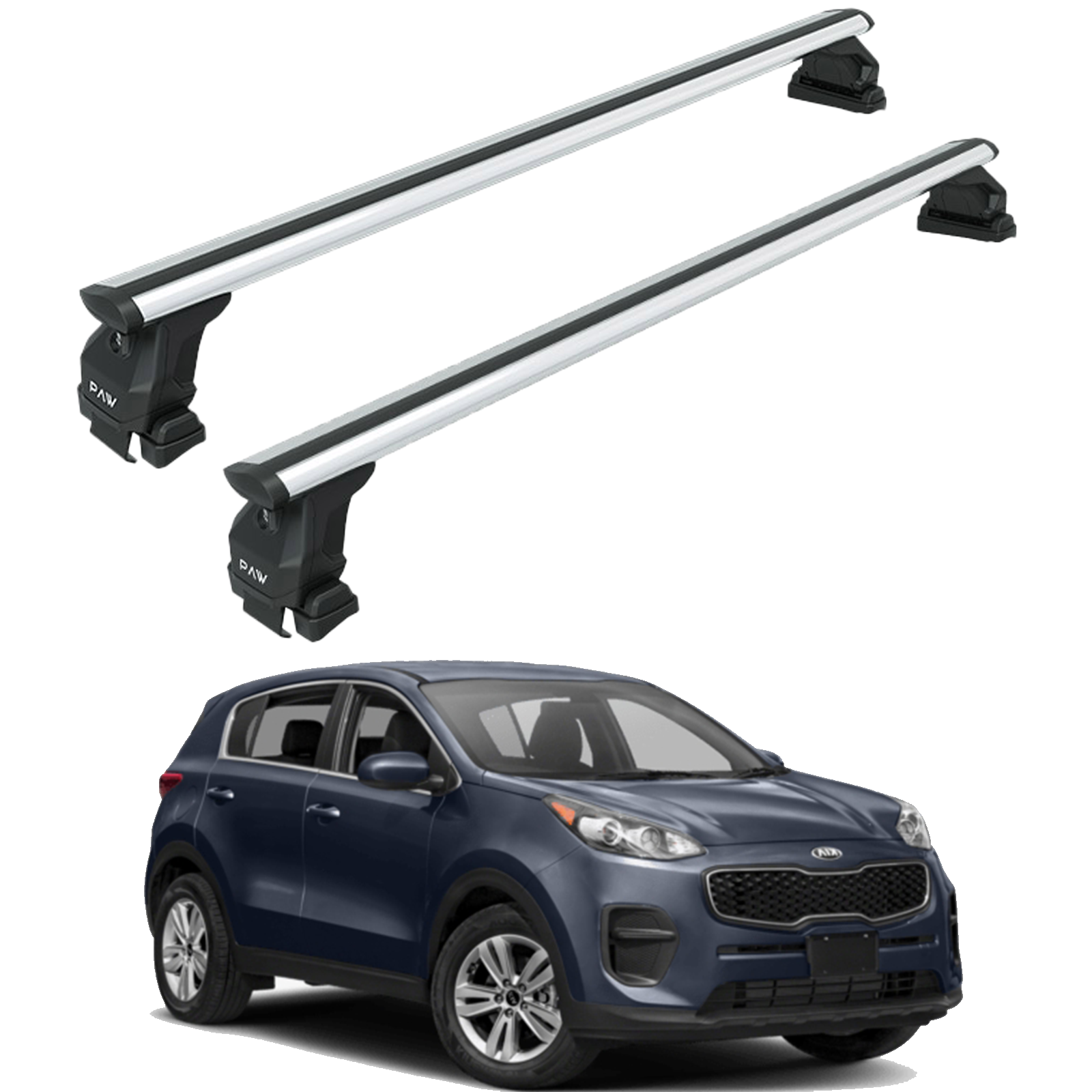 For Kia Sportage Roof Rack Cross Bars Normal Roof Alu Silver 2016-2021