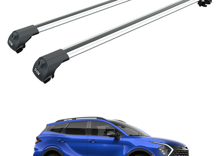 For Kia Sportage 2022-2025 Roof Rack Cross Bars Raised Rail Alu Silver