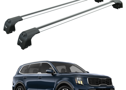 For Kia Telluride 2020-Up Roof Rack Cross Bar Flush Rail Silver