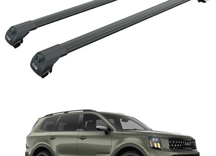 Roof Racks for Kia Telluride Roof Rack Cross Bars Raised Rail Alu Black Pro 1