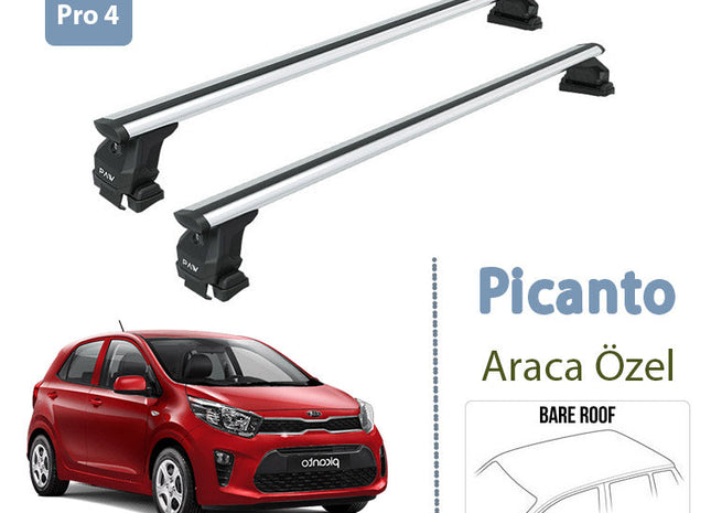 For Kia Picanto 2017-Up Roof Rack Cross Bars Normal Roof Alu Silver