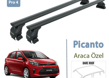 For Kia Picanto 2017-Up Roof Rack Cross Bars Normal Roof Alu Black