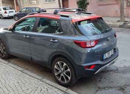 For Kia Stonic (2018-2025) Roof Rack Cross Bars Raised Rail, Black