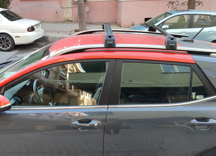 For Kia Stonic (2018-2025) Roof Rack Cross Bars Raised Rail, Black