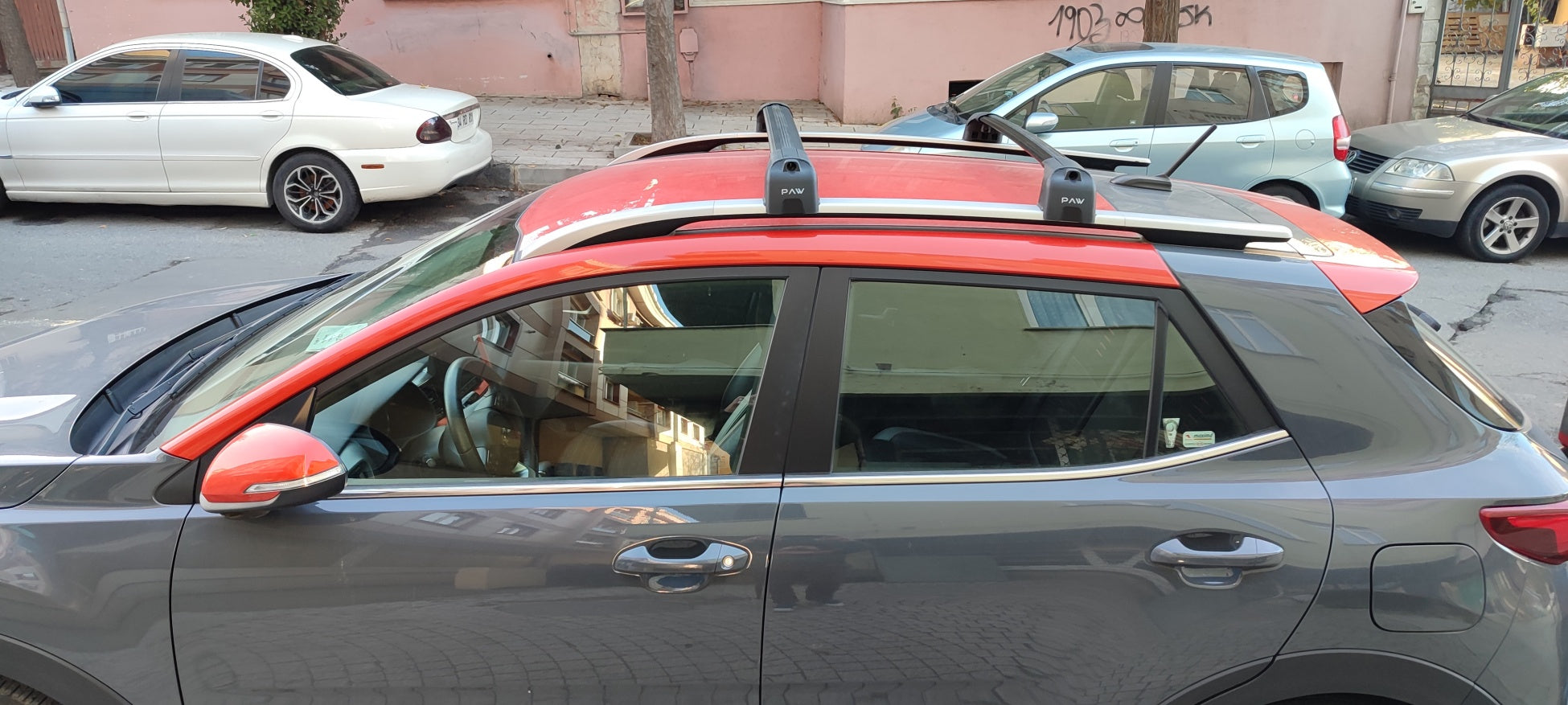 For KIA Stonic OY 2018-Up Roof Rack Cross Bars Raised Rail Alu Black
