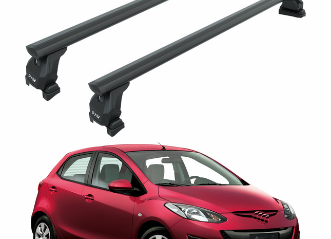 For Mazda 2 Series 2007-2015 Roof Rack Cross Bars Fix Point Black