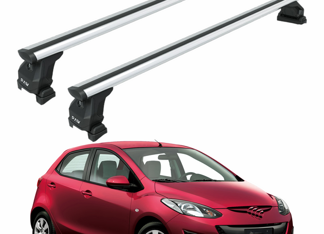For Mazda 2 Series 2007-2015 Roof Rack Cross Bars Fix Point Silver