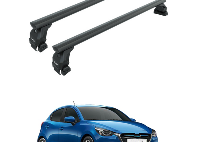 For Mazda 2 Series 2016-Up Roof Rack Cross Bars Normal Roof Alu Black