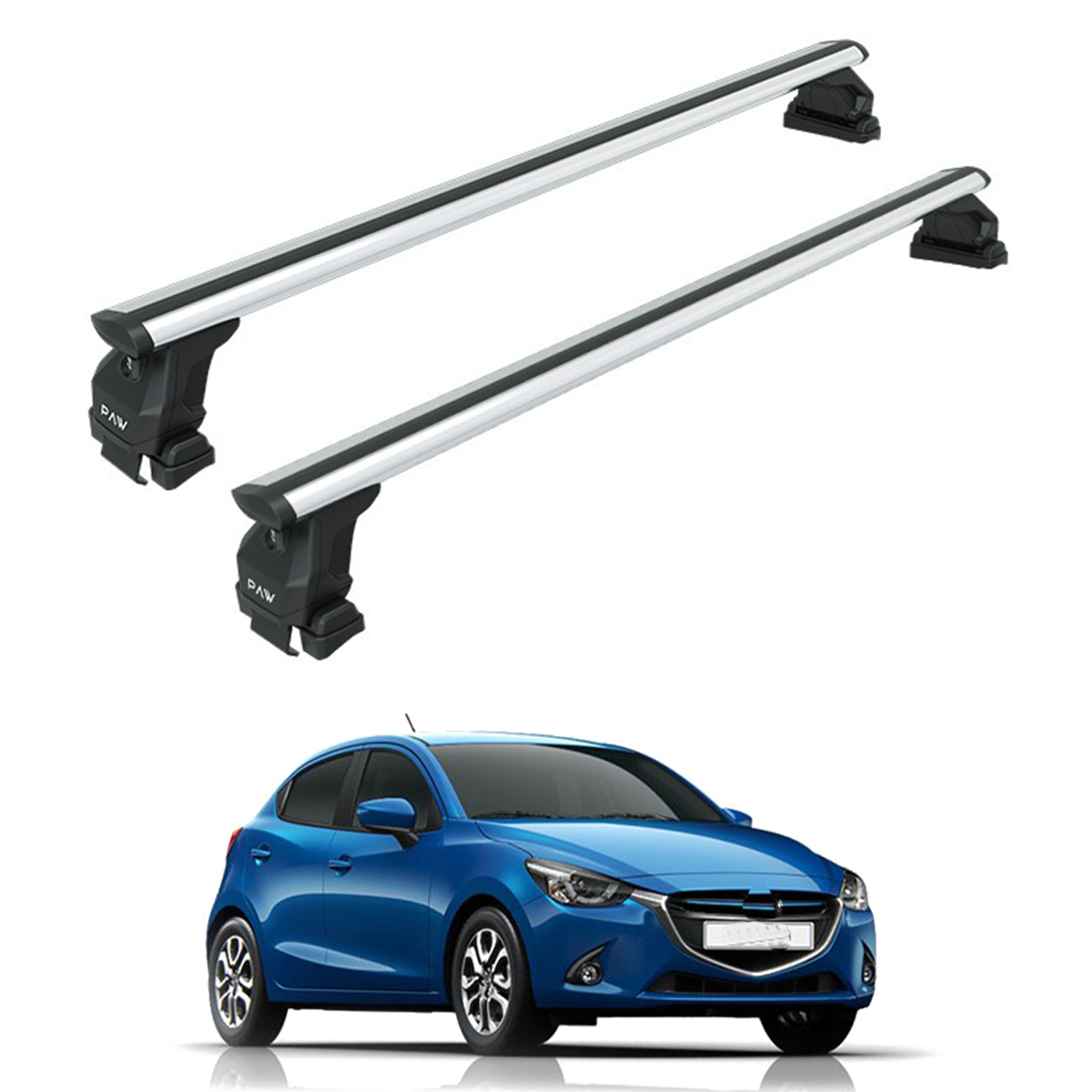 For Mazda 2 Series 2016-Up Roof Rack Cross Bars Normal Roof Alu Silver