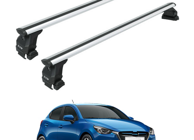 For Mazda 2 Series 2016-Up Roof Rack Cross Bars Normal Roof Alu Silver