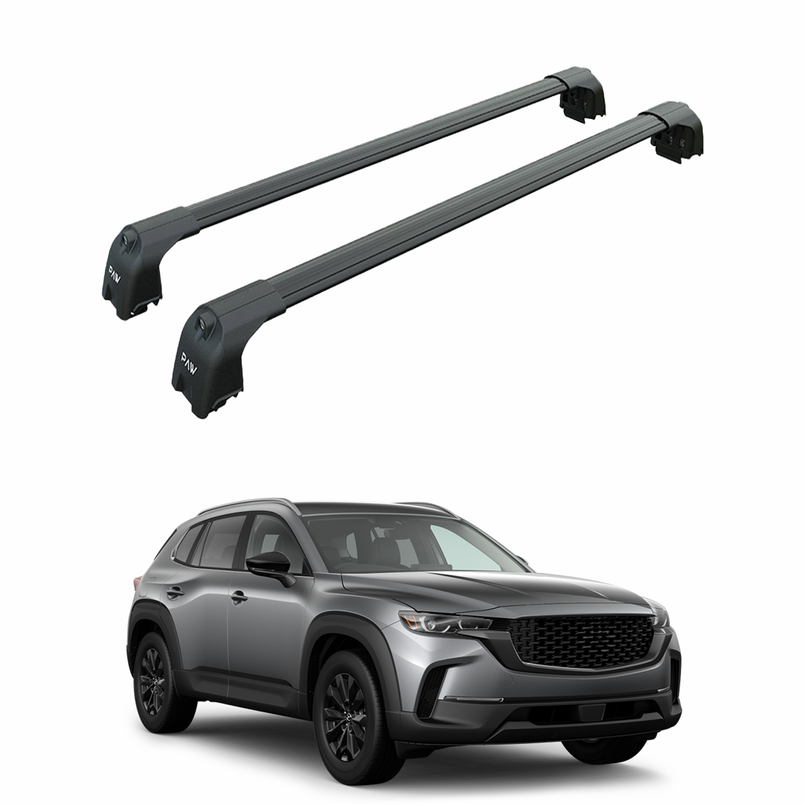 For Mazda CX 50 2021-Up Roof Rack Cross Bars Flush Rail Alu Black