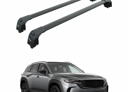 For Mazda CX 50 2021-Up Roof Rack Cross Bars Flush Rail Alu Black