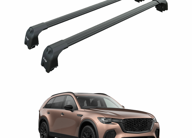 For Mazda CX 70 Roof Rack System, Aluminium Cross Bar, Flush Rail, Black