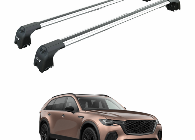For Mazda CX 70 Roof Rack System, Aluminium Cross Bar, Flush Rail, Silver