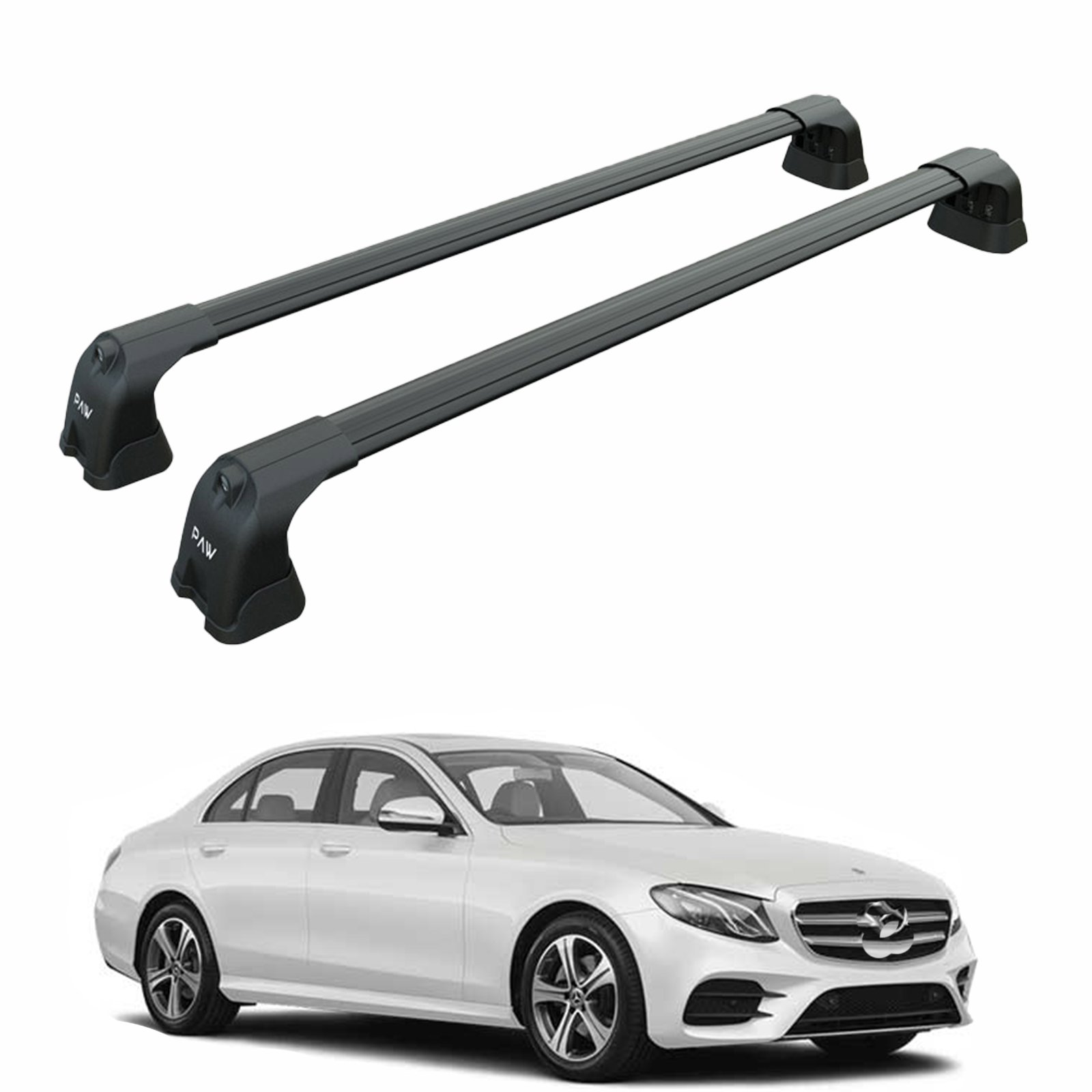 For Mercedes E Sedan W213 Roof Rack Cross Bars Fix Point Alu 2017-2023 Black