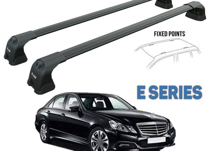 For Mercedes E Sedan W212 2009-2013 Roof Rack Cross Bars Fix Point Alu Black