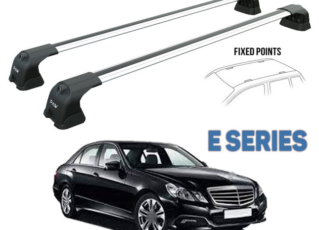 For Mercedes E Sedan W212 2009-2013 Roof Rack Cross Bars Fix Point Alu Silver