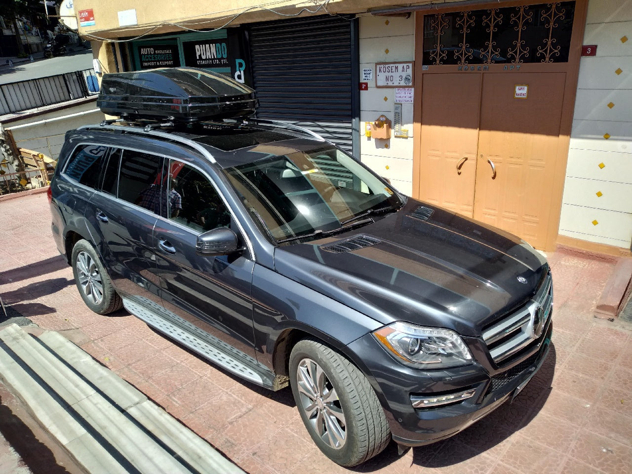 For Mercedes Benz GL X6 2014-Up Roof Rack Cross Bars Metal Bracket Raised Rail Alu Black