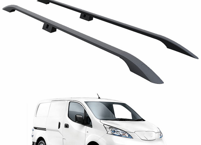 For Nissan E NV200 2014-2025 Aluminium Roof Side Rails Plus Black
