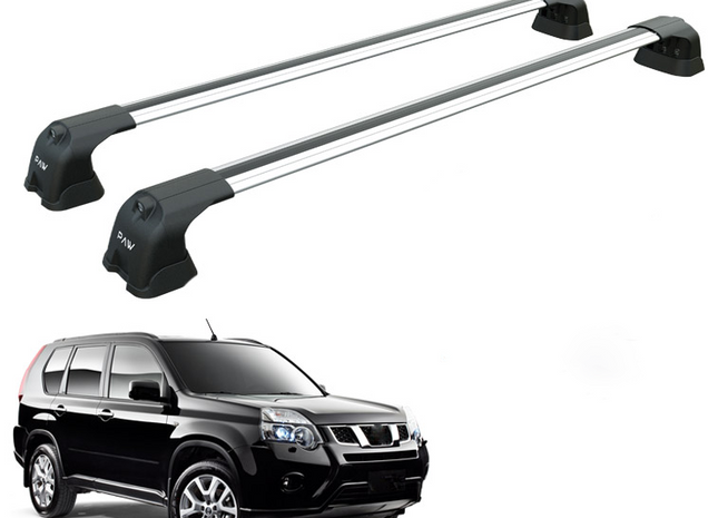 Nissan X-Trail T31 Roof Racks Cross Bars Rails Top Carrier Silver 2PCS (2001-2014)